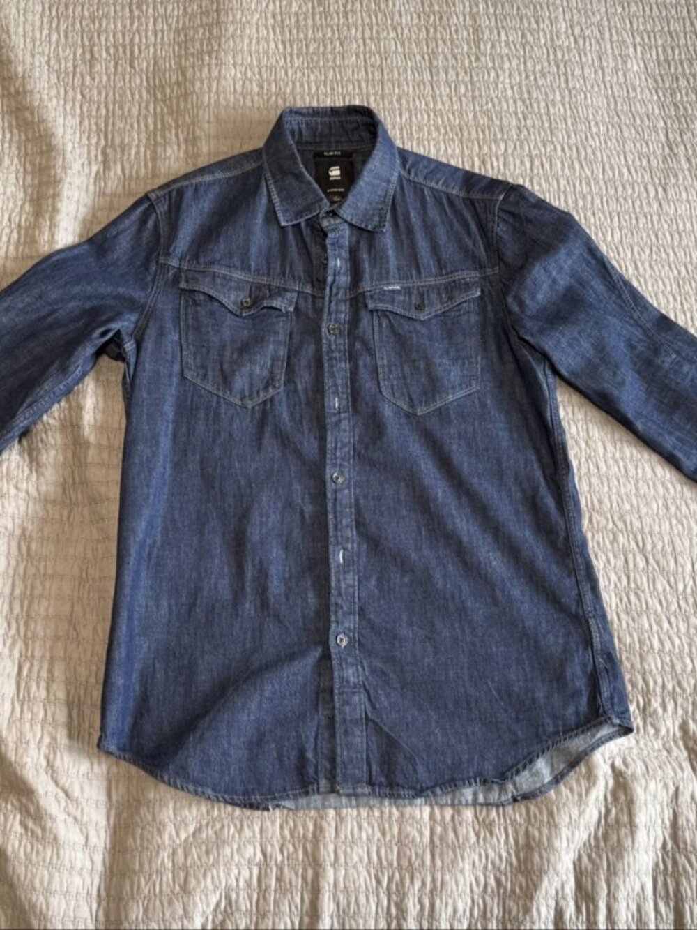 G-Star Raw Arc 3D Slim Denim Shirt, Dark Indigo, Men's Large